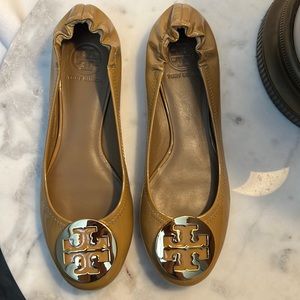 Tory Burch - Tan Patent Leather Ballet Flats